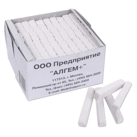 Мел белый АЛГЕМ, квадратный, МШБ 100, набор 100 шт