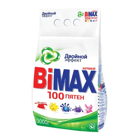 Стиральный порошок-автомат 3 кг, BIMAX (Бимакс) "100 пятен" (Нэфис Косметикс), 502-1