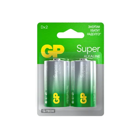 Батарейки GP Super, D (LR20, 13 А), алкалиновые, 1шт