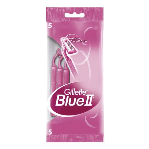 Бритвы одноразовые, набор 5 шт., GILLETTE (Жиллет) BLUE 2, для женщин