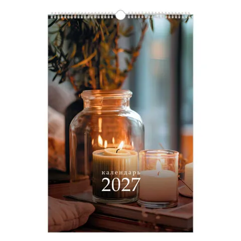 Календарь на гребне с ригелем 2027 г., 30х45 см, BRAUBERG "Уют", 118383