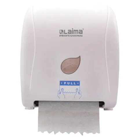 Диспенсер для полотенец в рулонах LAIMA PROFESSIONAL ECO (Система Н1), механический, белый, ABS-плас