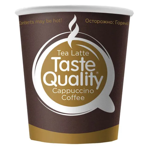 Стаканы одноразовые 100 мл, набор 60 шт., бумажные однослойные, "Taste Quality", холодное/горячее