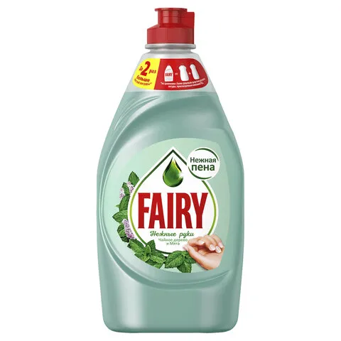 Средство для мытья посуды Fairy "Нежные руки. Чайное дерево и мята", 450мл