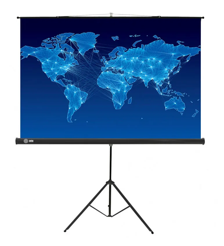 Экран Cactus Triscreen CS-PST-150x150, 150x150см, 1:1, напольный, черный