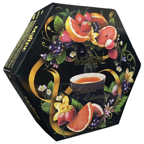 Чай MAITRE (Мэтр) "de The Exclusive Collection", набор, 12 видов, 60 пакетиков в конвертах по 2 г, б