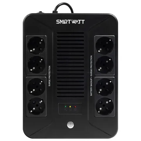 Источник бесперебойного питания SMARTWATT UPS SAFE PRO 1050, 1050 ВА (630 Вт), 8 розеток, 3703020270