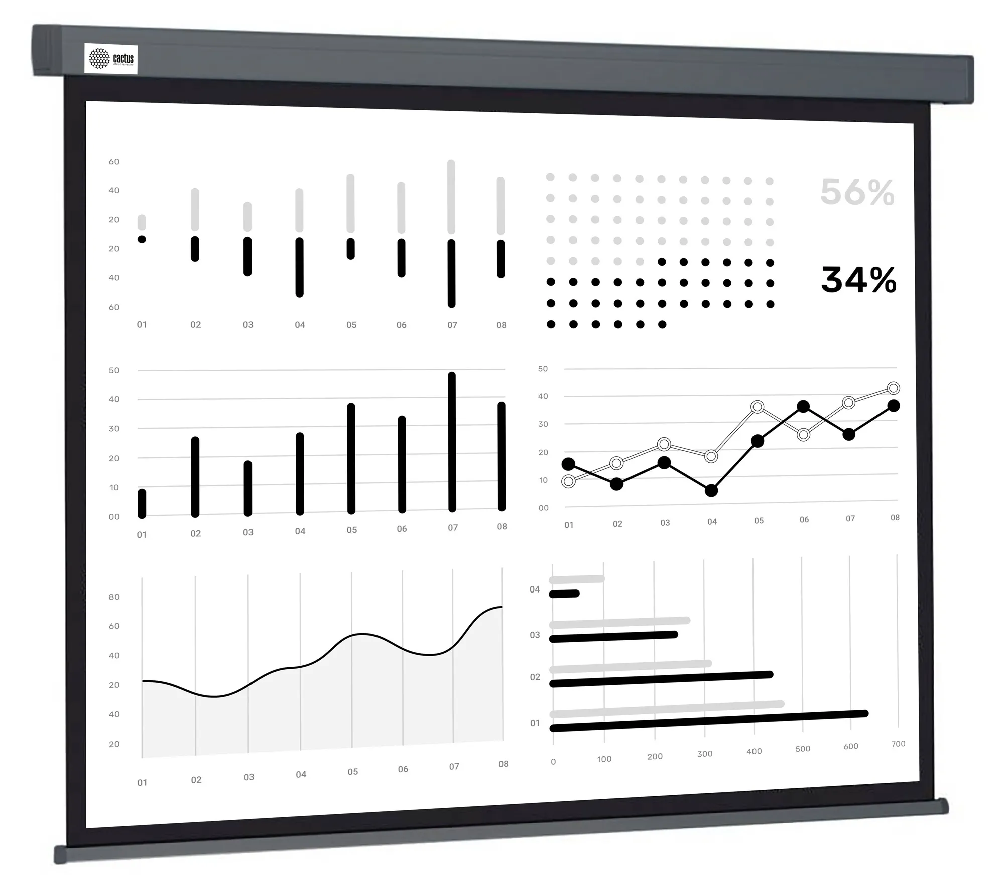 Экран Cactus Wallscreen CS-PSW-180X180-SG, 180x180см, 1:1, настенно-потолочный, серый