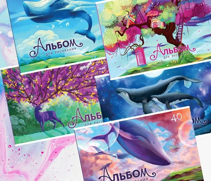 Альбом для рисования 40л., А4, на скрепке ПЗБМ "Чудеса"