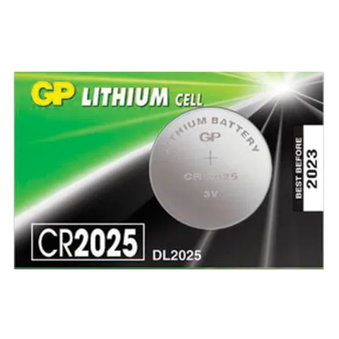 Батарейка GP Lithium, CR2025, литиевая, 1 шт., в блистере (отрывной блок), CR2025-7CR5