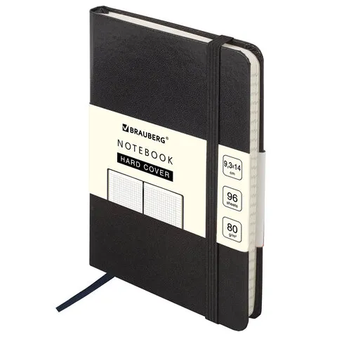 Блокнот МАЛЫЙ ФОРМАТ (96х140 мм) А6, BRAUBERG ULTRA, балакрон, 80 г/м2, 96 л., клетка, черный, 11305