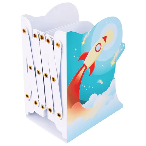 Подставка-держатель для книг и учебников фигурная BRAUBERG KIDS "Cosmo" раздвижная, металлическая, 2