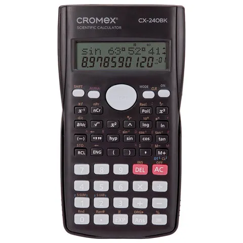 Калькулятор инженерный CROMEX (КРОМЕКС) СX-240BK (155х80 мм), 240 функций, 10+2 разрядов, черный, 27