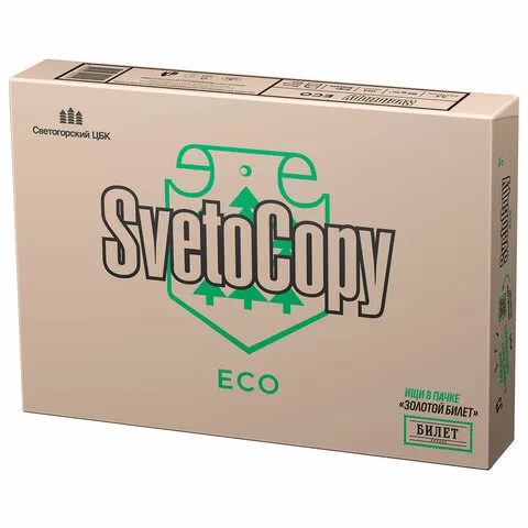 Бумага офисная А4, 80 г/м2, 500 л., SVETOCOPY ECO, белизна 60%