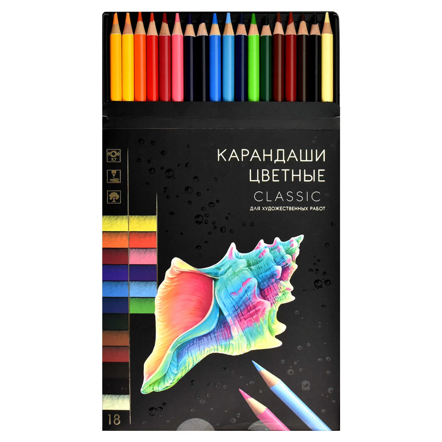 Карандаши цветные Феникс+ "КЛАССИК" 18 цветов