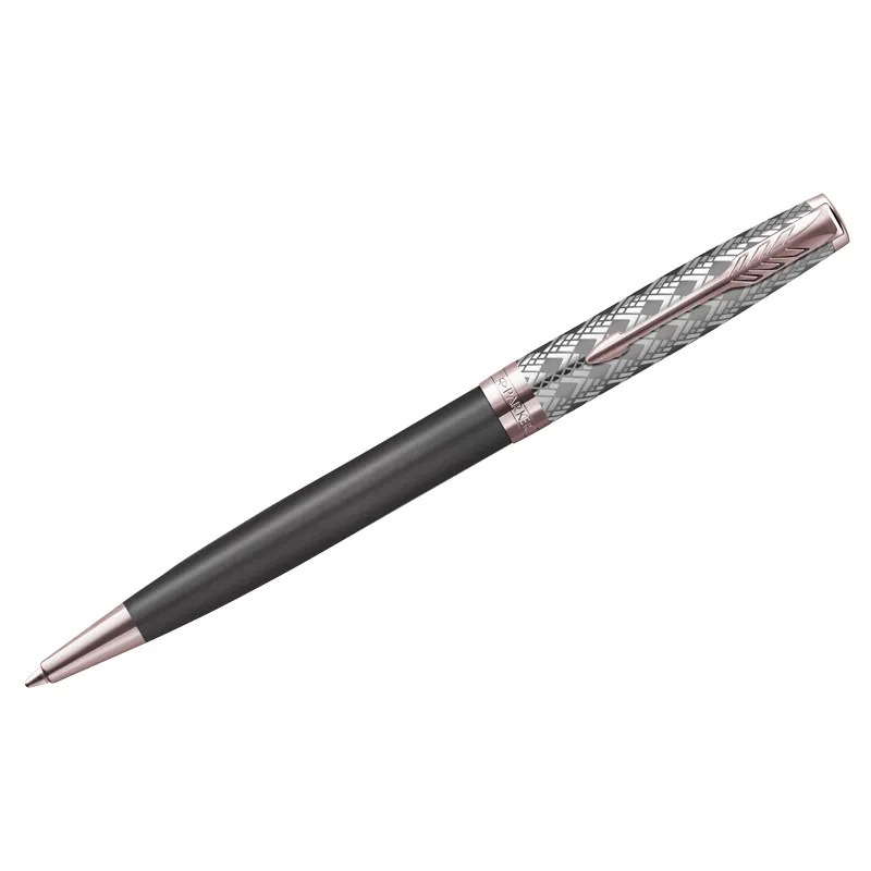 Ручка шариковая Parker "Sonnet Premium Metal&Grey PGT", черная, 1,0мм, поворот., подарочная упаковка