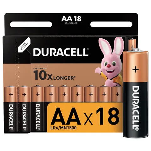 Батарейки DURACELL Basic, AA (LR06, 15А), 1 ШТ алкалиновые, пальчиковые