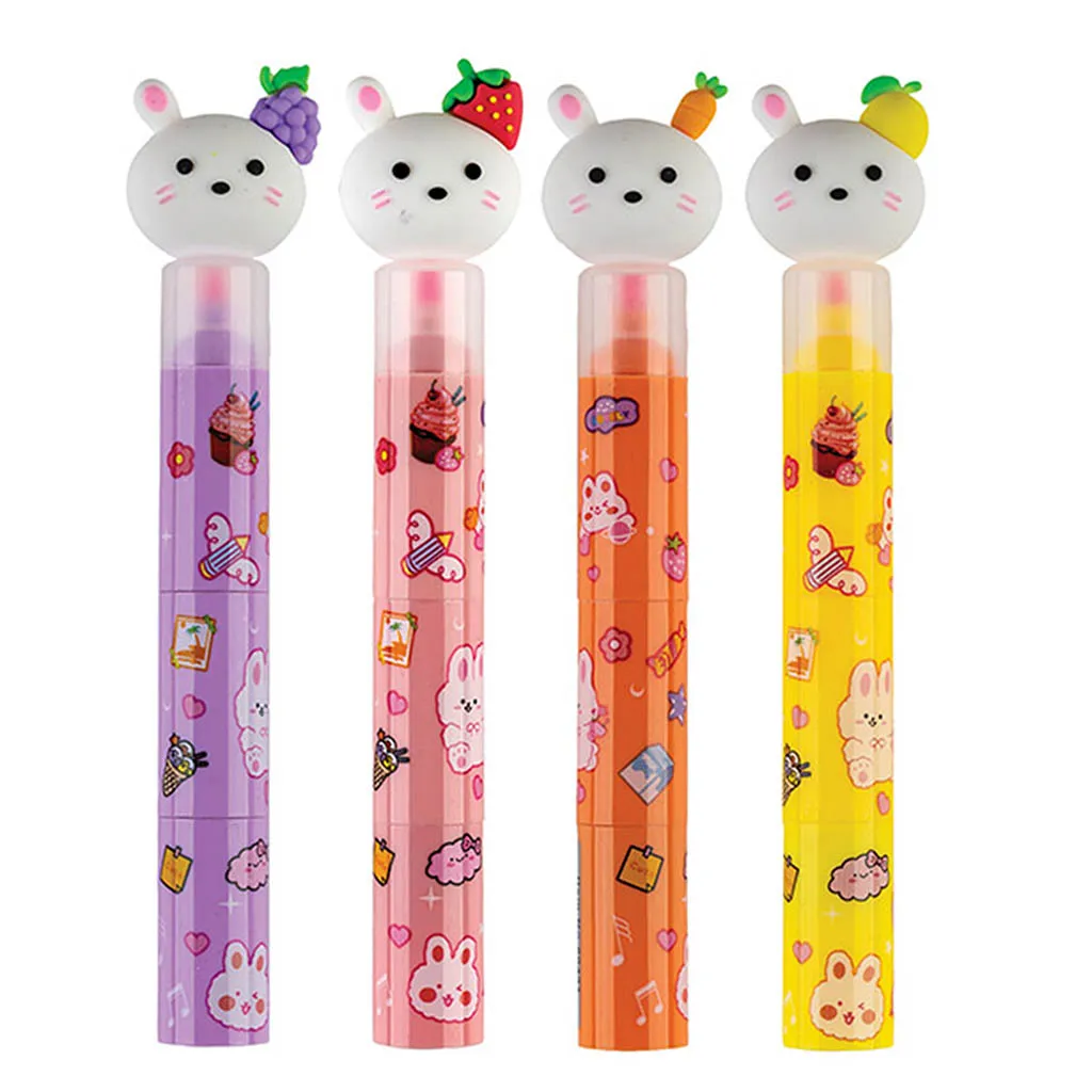 Набор текстовыделителей, 3 цв., Centrum, "CAT", фигурный корпус, скошенный, 1-4 мм 