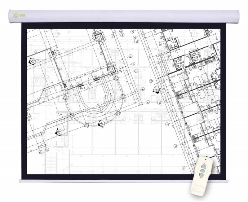Экран Cactus Motoscreen CS-PSM-180x180, 180x180см, 1:1, настенно-потолочный моторизованный, белый