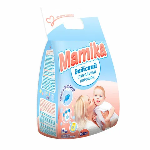 Стиральный порошок гипоаллергенный для всех типов стирки 2,4 кг MAMIKA "Детский", бесфосфатный, 595/