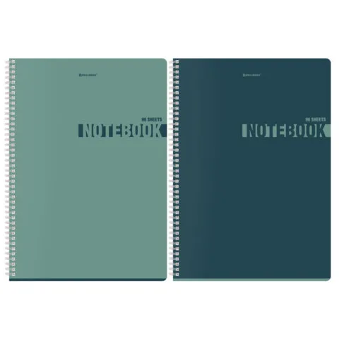 Тетрадь А4, 96 л., BRAUBERG, гребень, клетка, матовая ламинация, "NoteColor" (микс в спайке), 405316
