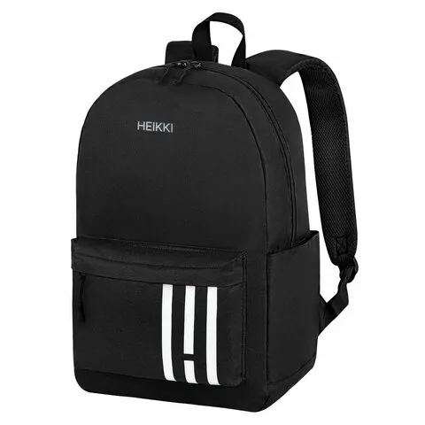 Рюкзак HEIKKI ENERGETIC (ХЕЙКИ) универсальный, эргоном., Strips, черный, 43х30х16 см, 273860