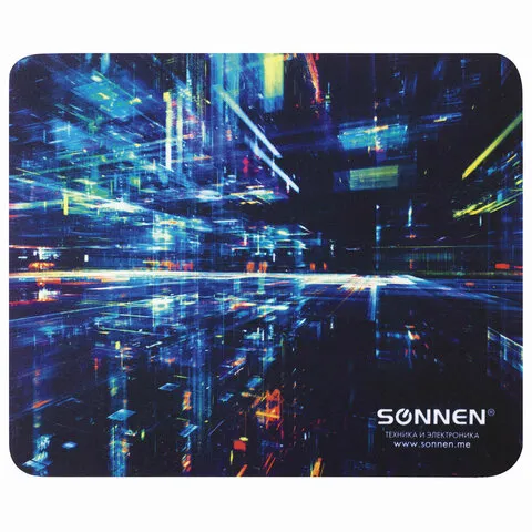 Коврик для мыши SONNEN "SINGULARITY", резина + ткань, 220х180х3 мм, 513293