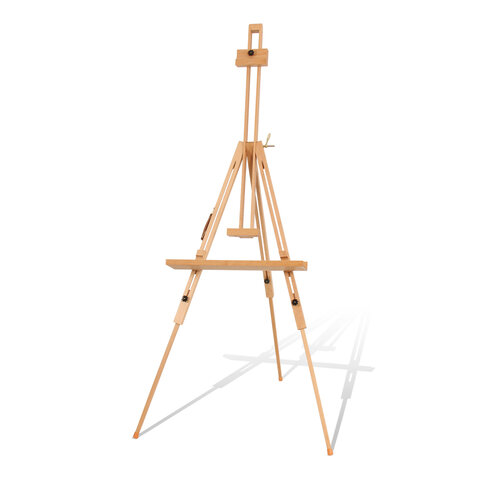 Мольберт полевой - тренога, бук, с полкой, высота 132-192 см, высота холста 112 см, BRAUBERG ART, 19