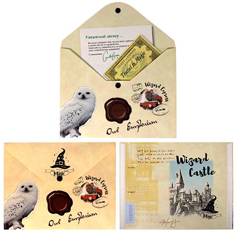 Папка-конверт на кнопке A5 Centrum "Гарри Поттер. Письмо" 180 мкм