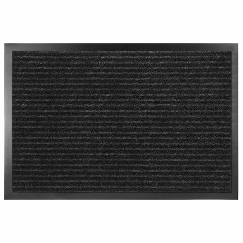 Коврик придверный 60х90см ЧЕРНЫЙ влаго-грязезащитный, 430гр/м2, ребристый, ЛЮБАША СТА, 701034