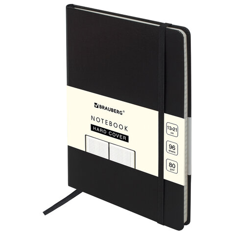 Блокнот А5 (130х210 мм), BRAUBERG ULTRA, балакрон, 80 г/м2, 96 л., клетка, черный, 113032