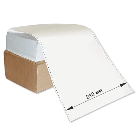 Бумага с неотрывной перфорацией, 210х305 мм (12"), 1600 листов, плотность 65 г/м2, белизна 98%, STAR