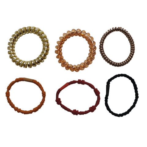 Резинки для волос НАБОР 6 шт., разные цвета, ассорти форм, MONTE VITA, 457064