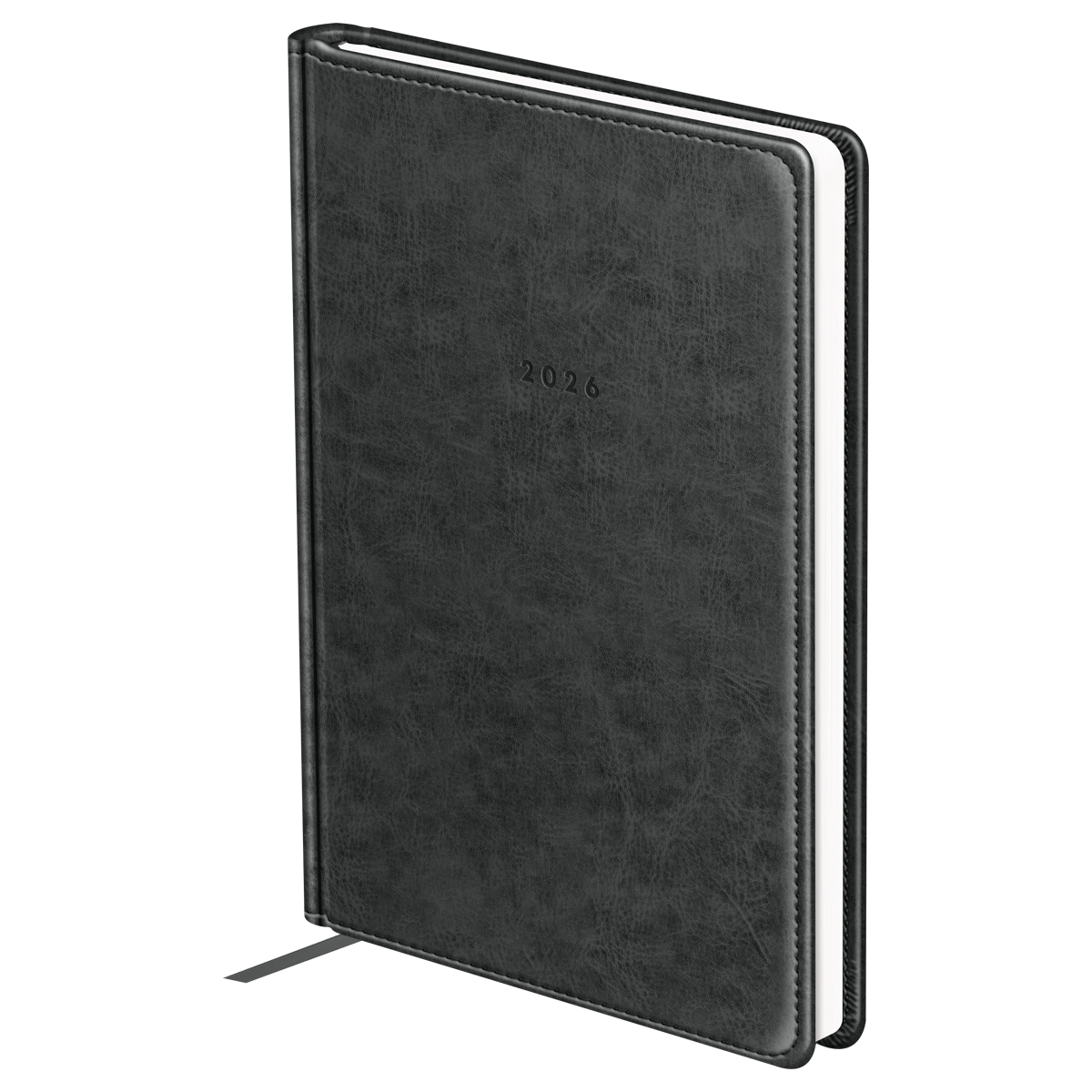 Ежедневник датированный 2026г., А5, 176л., твердый переплет, кожзам, BG "Nebraska. Grey", серый