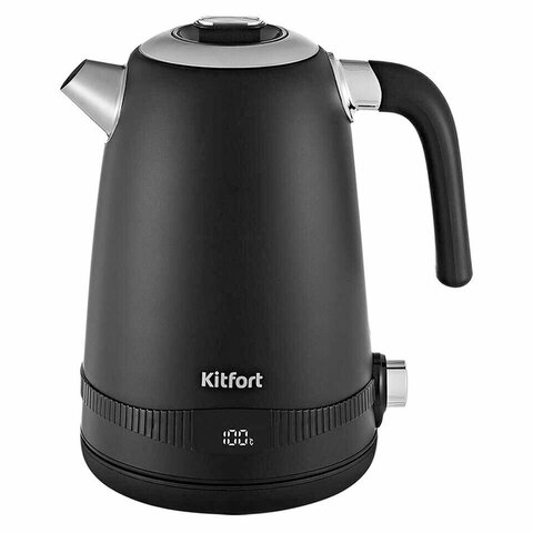 Чайник KITFORT КТ-6121-1, 1,7 л, 2200 Вт, закрытый нагревательный элемент, LED-дисплей, ТЕРМОРЕГУЛЯТ