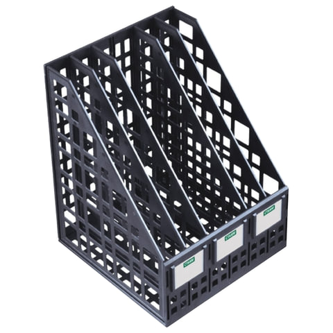 Лоток вертикальный для бумаг СТАММ (250х240х295 мм), 5 отделений, сетчатый, сборный, черный, ЛТ85/ЛТ