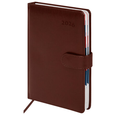 Ежедневник датированный 2026 А5 148х218мм GALANT Ritter, под кожу, коричневый, 117490