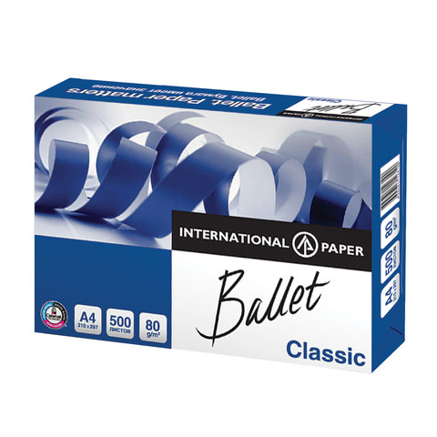 Бумага офисная BALLET CLASSIC, А4, 80 г/м2, 500 л., марка В, ColorLok, Россия, белизна