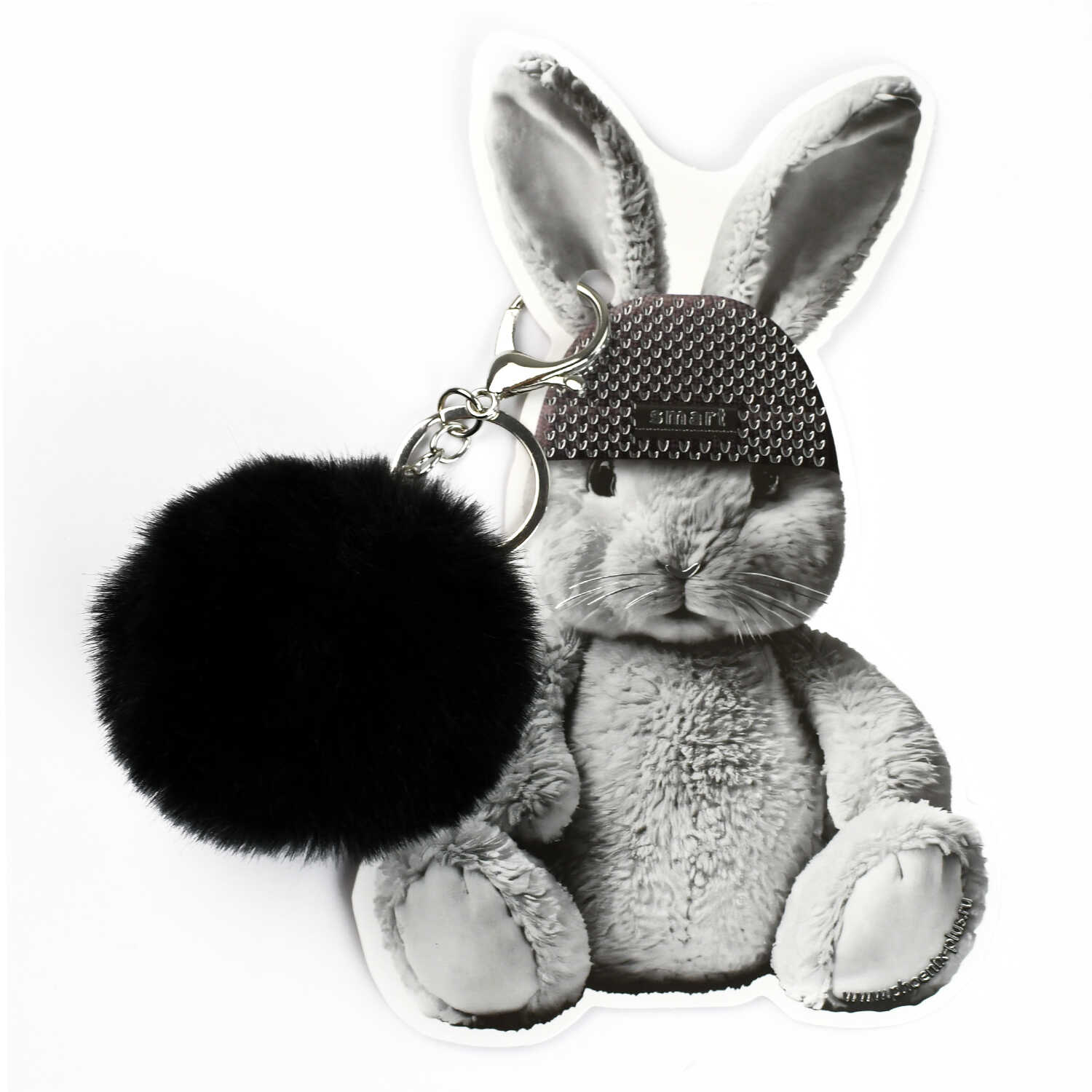 Брелок меховой Феникс+ "ЗАЙКА В ШАПОЧКЕ"