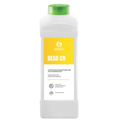 Антисептик кожный дезинфицирующий спиртосодержащий (70%) 1 л GRASS DESO C9, готовый раствор, 550024