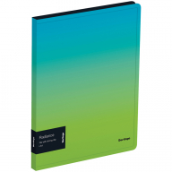 Папка c зажимом Berlingo "Radiance" А4, пластик, 17мм, 600мкм, с внутр. карманом, голубой/зеленый г