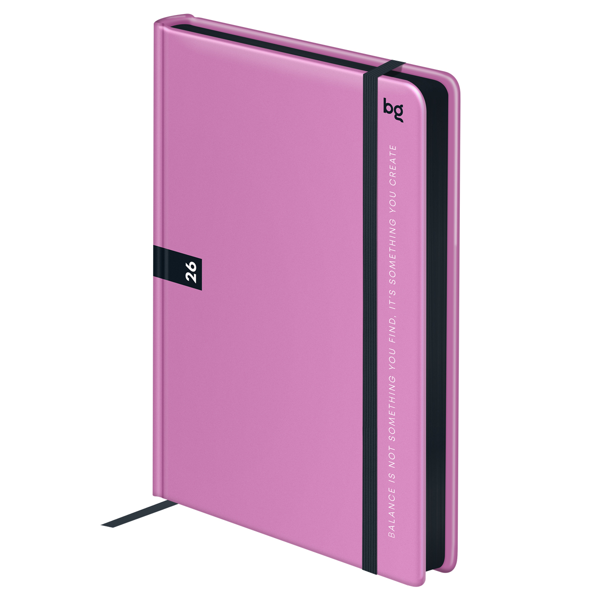 Ежедневник датированный 2026, А5, 7БЦ BG"Monochrome. Mulberry", розовый, soft touch
