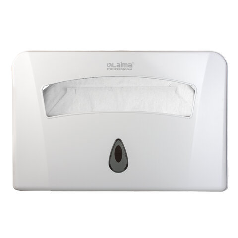 Диспенсер для покрытий на унитаз LAIMA PROFESSIONAL (Система V1), 1/2 сложения, белый, ABS-пластик, 