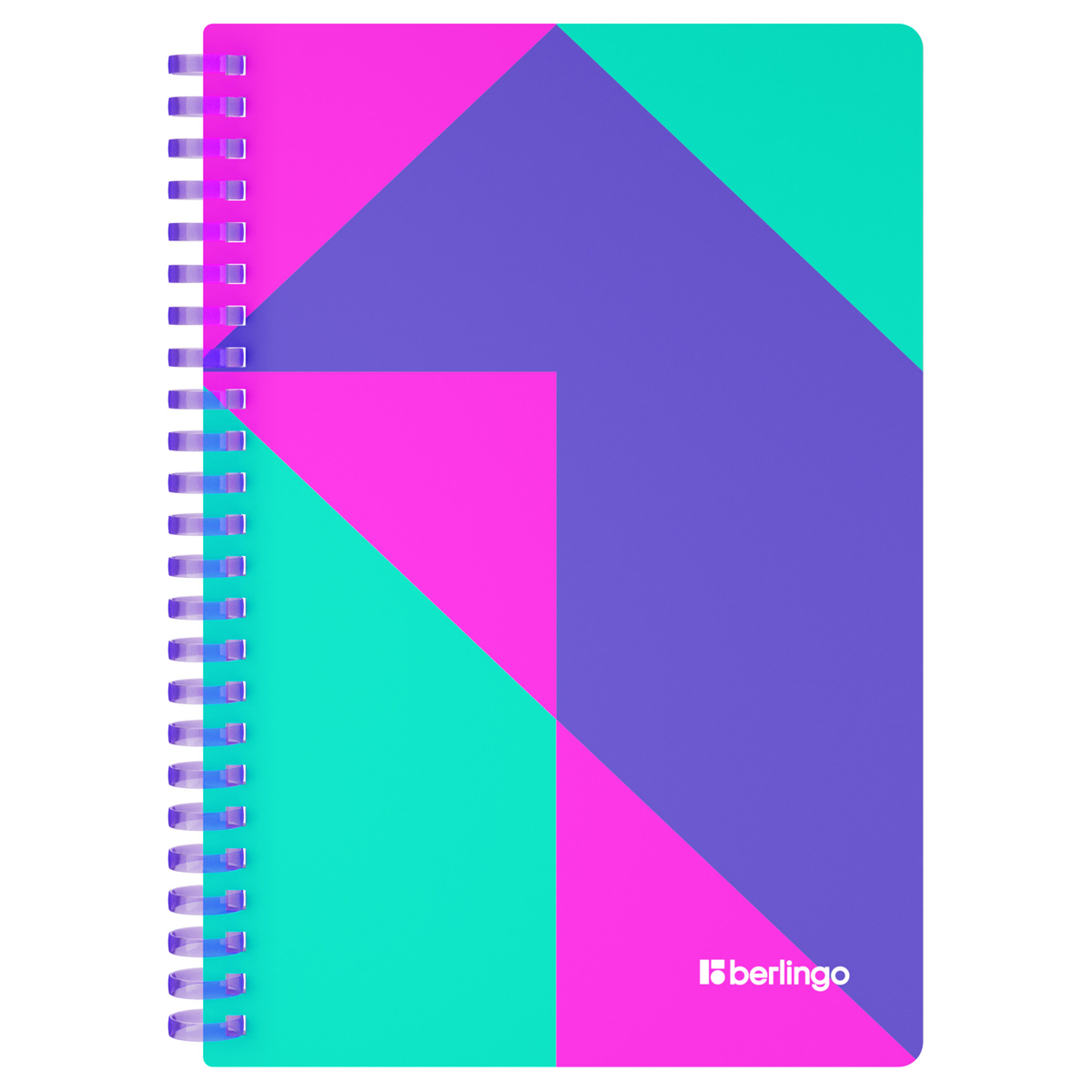 Бизнес-тетрадь A5, 80л., Berlingo "Neonometry", клетка, на силиконовом гребне, 80г/м2, пластик облож