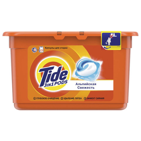 Средство для стирки в капсулах 12 шт. по 24,8 г TIDE (Тайд) "Альпийская свежесть", 1002872