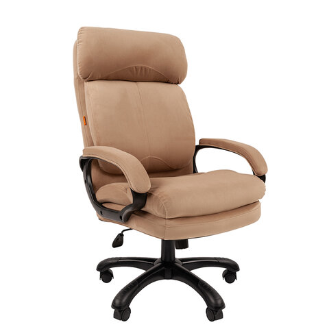 Кресло офисное Chairman СН 505, НАГРУЗКА до 150 кг, велюр, бежевое, 7127986