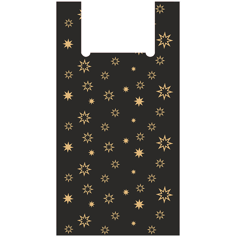 Пакеты "майка", набор 100 шт.,OfficeClean "Звезды ", 30+16*60см, 15мкм, набор шт