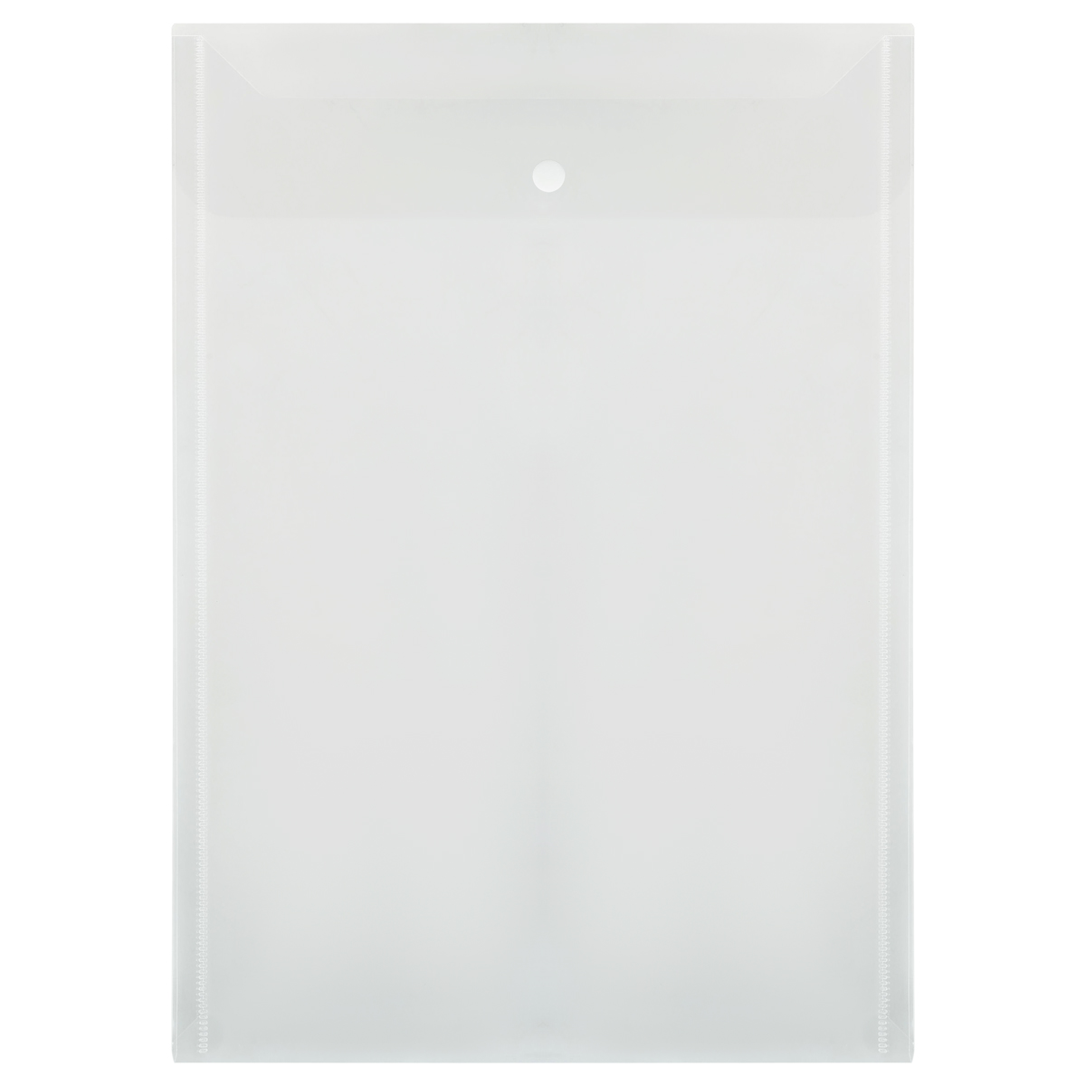 Папка-конверт на кнопке OfficeSpace А4, 180мкм, вертикальная, прозрачная