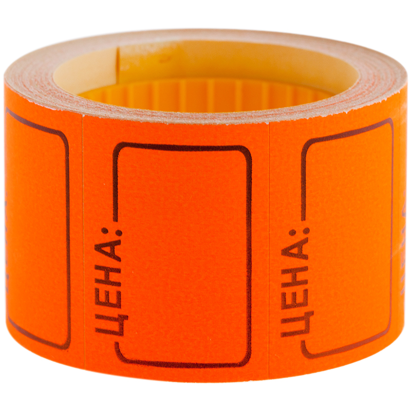 Ценник средний OfficeSpace, 35*25мм, оранжевый, набор 5 рулонов по 200 шт