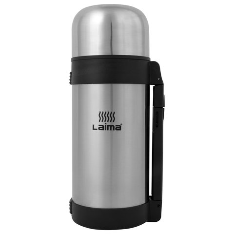 Термос ЛАЙМА классический с узким горлом, 1,2 л, нержавеющая сталь, пластиковая ручка, 605125